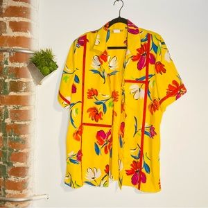 Vintage Colorful Floral Vintage Button Up